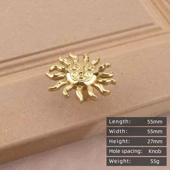 Твердая латунь, европейская легкая роскошная ручка для ящика солнца, мебельная фурнитура, кухонный шкаф, золотая ручка