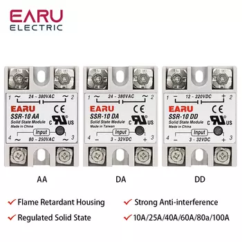 Твердотельное реле EARUELECTRIC SSR 10/25/40/60/80/100 DA/AA/DD