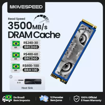 Твердотельный накопитель MOVESPEED 3500 МБ/с NVMe M.2 2280 с кэшем DRAM, 512 ГБ, внутренний твердотельный накопитель M2 PCIe 3.0x4 2280 для ноутбука