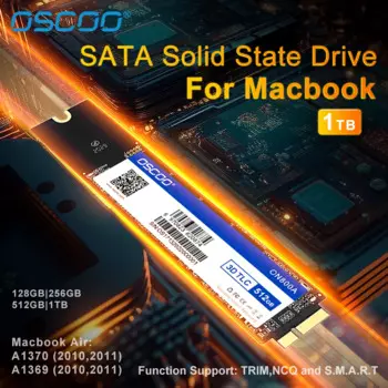Твердотельный накопитель OSCOO SATA3 SSD для MacBook Air 2010-2011 A1369 A1370 SSD 256 ГБ 512 ГБ 1 ТБ Внутренний твердотельный накопитель 6 + 12Pin жесткий диск