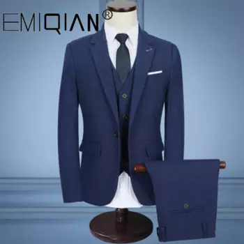 Твидовые смокинги для жениха на осень и зиму, мужской костюм в итальянском стиле, 3 предмета, мужские свадебные костюмы для выпускного, блейзер для мужчин, terno