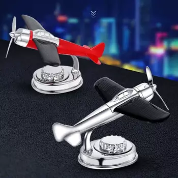 Творческий автомобиль с питанием от солнечных батарей украшения Ароматерапия украшение-Самолетик проданы нащего завода сплав солнечной энергии поворот самолета приборной панели для укладки волос