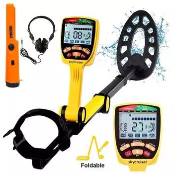 TX650 Обновленный складной металлоискатель Профессиональный водонепроницаемый детектор золота и серебра ЖК-дисплей Высокоточный металлоискатель с катушкой