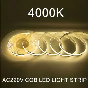 TxxCvv Светодиодная лента COB теплый белый 220В 240 светодиодов на метр