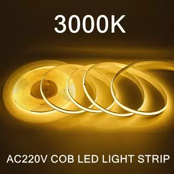 TxxCvv Светодиодная лента COB теплый белый 220В 240 светодиодов на метр