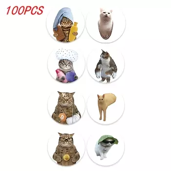 TYFYO наклейки с котом и мемами 100-500 шт.