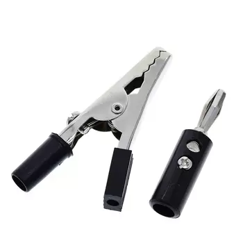 TZT изолированные зажимы крокодил 52 мм + вилка банан 4 мм