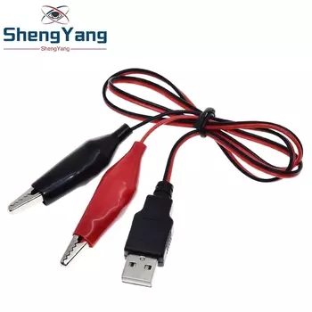 TZT Медные зажимы типа «крокодил» с проводом «папа» USB-разъема Тестовые провода Зажим «крокодил»