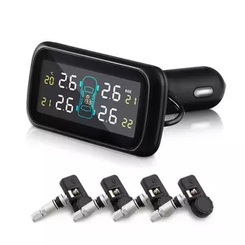 U903 Автомобильная система контроля давления в шинах TPMS, четыре внешних беспроводных датчика TPMS, инструмент для монитора, диагностический инструмент, прикуриватель