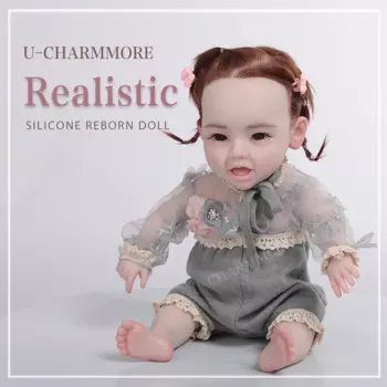 U-charmmore, 17,7 дюйма, фунта, полноразмерная силиконовая кукла-младенец, Реалистичная кукла-девочка, окрашенная «сделай сам», пустая детская игрушка