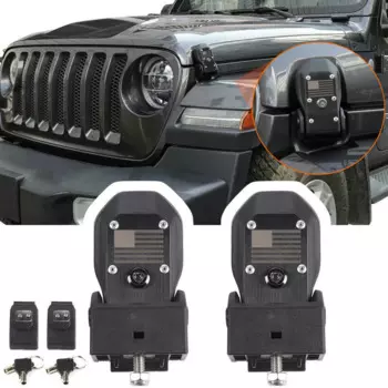 США Противоугонные защелки капота с флагом для Jeep Wrangler JL JLU 4XE Rubicon Sahara Gladiator JT 2018 2019 2020 2021 2022 2023