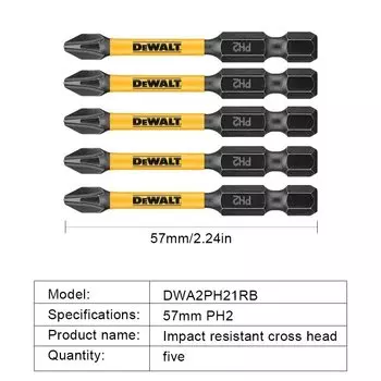 DEWALT ударные биты PH2 57мм 5 шт