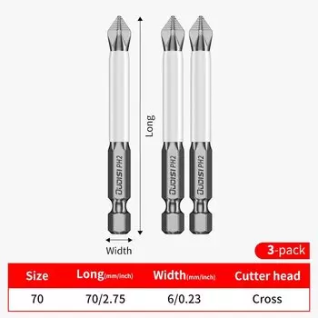 Ударные биты OUDISI PH2 70 мм, 3 шт