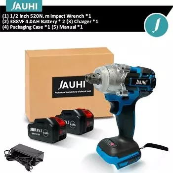 Ударный бесщеточный гайковерт JAUHI 520N.M для аккумулятора Makita 18В