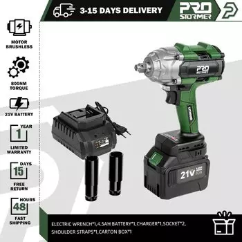 Ударный бесщеточный гайковерт PROSTORMER 21В