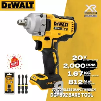 Ударный гайковерт DEWALT, 20 в, со встроенной наковальней DCF892B, компактный бесщеточный ударный гайковерт среднего диапазона DCF892