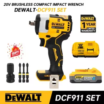 Ударный гайковерт DEWALT DCF911, 20 в, литиевый аккумулятор с высоким крутящим моментом, 380 нм, бесщеточный двигатель, Аккумуляторный гайковерт DCB118 DCB115