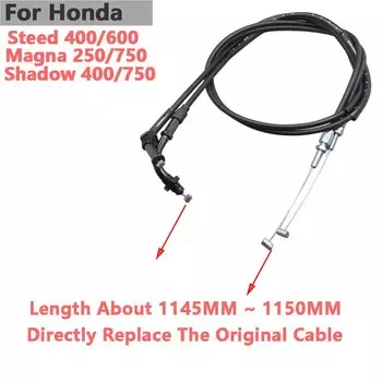 Удлиненный трос дроссельной заслонки для мотоцикла Honda Shadow 400/750 Magna 250/750 Steed 400/600, 1 пара
