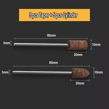 Удлиненный вал с абразивной шлифовальной головкой, набор из 10 точек для полировки пресс-форм, вращающиеся электроинструменты