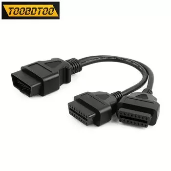 Удлинительный кабель OBD2, 30 см, разветвитель штекер-гнездо, Y 1-2 OBD OBD2, 16-контактный кабель-адаптер, диагностический кабель, прямой J1962 штекер