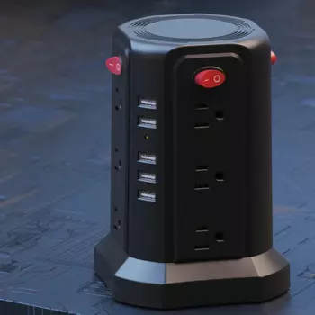 Удлинитель с 5 USB-разъемами, 1250 Вт, 10 А, 1,8 м