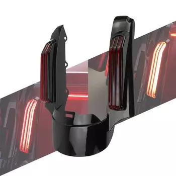 Удлинитель заднего крыла мотоцикла со светодиодной дымовой линзой для Harley Touring Electra Street Road Glide FLHR FLHTK 09-13