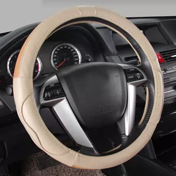 Удобная Кожаная оплетка на руль, подходит для Lincoln MKC, MKZ, MKT, MKX, , 15 дюймов, диаметр 38 см, 5 цветов