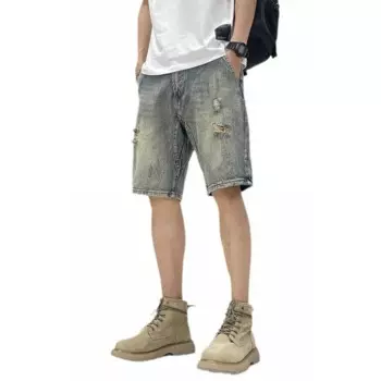 Удобные джинсовые шорты, стильные мужские джинсовые шорты с разными карманами