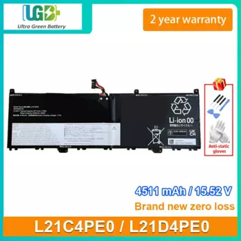 UGB Новый L21C4PE0 Аккумулятор для ноутбука Lenovo SB11F5255 L21D4PE0 4ICP6/39/130 4511mAh 15,52 V 70Wh