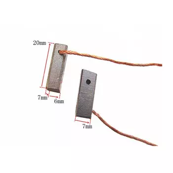 Углеродная щетка для двигателя постоянного тока, угольные щетки для автомобильного нагревателя, вентилятор, воздуходувка (6*7*20 мм)