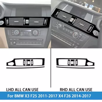 Углеродное волокно для BMW X3 F25 2011-2017 X4 F26 2014-2017 аксессуары для салона автомобиля Центральная приборная панель Вентиляционный Выход рамка отделка наклейка