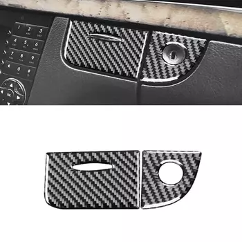 Углеродное волокно для Mercedes Benz E-Class W211 2003-2009, ящик для хранения второй пилота, крышка замка, отделка, аксессуары для интерьера