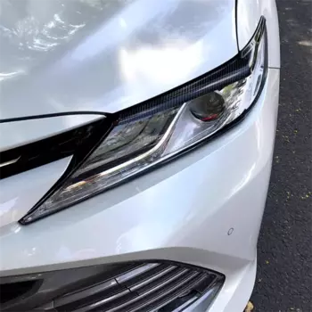 Углеродное волокно ищите для Toyota Camry 2018 - 2021 внешние аксессуары Фары Брови Веки хромированная крышка отделка
