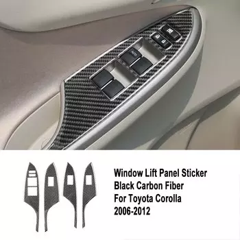 Углеродное волокно, переключатель окна автомобиля, подъемник, панель управления, украшение рамки, ремонт, наклейки для Toyota Corolla 2006-2012