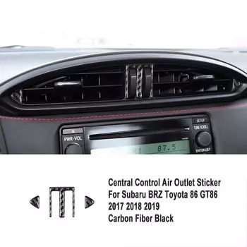 Углеродное волокно, салон автомобиля, передняя розетка кондиционера, декоративная рамка, накладка для Subaru BRZ Toyota 86 GT86 2017 2018 2019