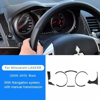 Углеродное волокно внутренняя отделка Спидометр рамка наклейка для Mitsubishi Lancer 2008 2009 2010 2011 2012 2013 2014 2015 Аксессуары