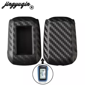 Углеродный чехол для ключей jingyuqin Tamarack для русской двусторонней автомобильной сигнализации, ЖК-брелок с дистанционным управлением для Starline A92/A94/V62/A62/A64