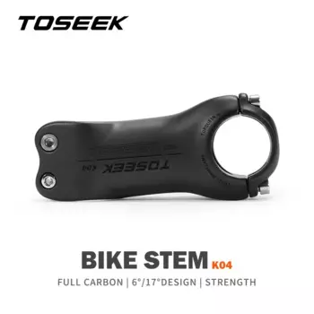 УГЛЕРОДНЫЙ стержень TOSEEK 6/17 градусов, стержень горного велосипеда 31,8 мм, стержни руля 70/80/90/100/110/120/130 мм, черные матовые запчасти для велосипеда