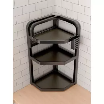 Угловая кухонная полка для приправ, столешница, многофункциональная треугольная стойка для специй, стандартная банка, коробка для хранения, штатив