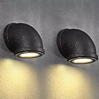 Угловой светильник Настенный в стиле лофт, винтажное комнатное освещение для водопровода, 90-260 В, железный светодиодный светильник E27, для бара, дома