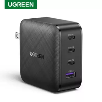 UGREEN 65 Вт USB C зарядное устройство 4 порта USB C адаптер питания GaN PD быстрая зарядка дорожное настенное зарядное устройство типа C для MacBook iPad