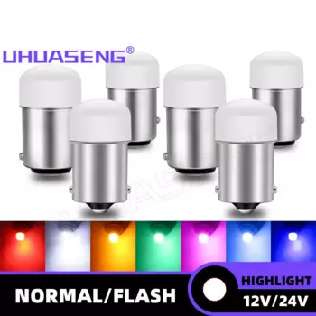 UHUASENG 12 В 24 В P21W стробоскоп 1156 1157 красная вспышка BA15S BAY15D P21/5W светодиодная лампа R5W R10W задний тормоз фонарь заднего хода для грузовика