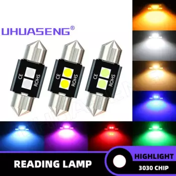 UHUASENG 2 шт. Highlight C5W 28 мм светодиодная лампа Festoon теплый белый красный синий розовый C10W внутренняя купольная сигнальная лампа для чтения автомобильный свет 12 В