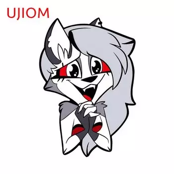 UJIOM милый Helluva Boss Loona стикер на стену интересный персонаж мультфильма наклейки на окна персональные водонепроницаемые аксессуары для дома