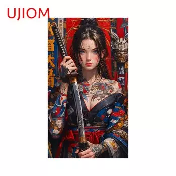 UJIOM японская татуировка девушка стикер на стену крутой винтажный художественный графический наклейка аксессуары для украшения комнаты