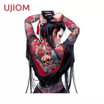 UJIOM татуированная наклейка на стену для девочек, красивая художественная модная графическая наклейка, подходящая для гладких поверхностей