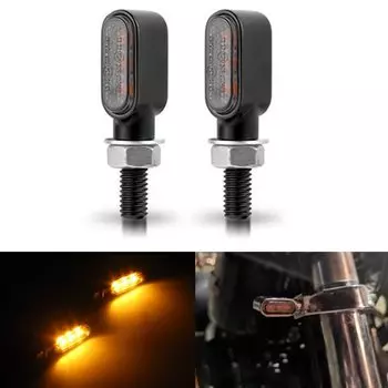 Указатель поворота мотоцикла, мини-светодиодный 12 В, 8 мм, светодиодные индикаторы для мотоцикла, мигалка, 3 светодиода для Honda, Yamaha, Cafe Racer
