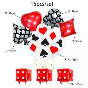 Украшение для тематической вечеринки в казино, воздушные шары для покера, кубические кости, воздушный шар из фольги, Лас-Вегас, вечеринка по случаю дня рождения, казино, ночной покер, товары для мероприятий