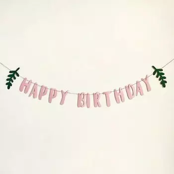 Украшение на день рождения Euniqueen пастельно-розовое корона цифра 1