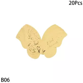 Украшения для бокалов Рамадан 2024, бабочка, картон, 20 шт